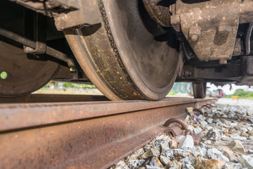 Rusty train wheel