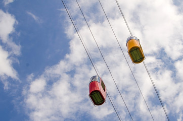 Obraz premium View to the cable railway in the park