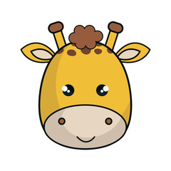 cute giraffe stuffed icon vector illustration design