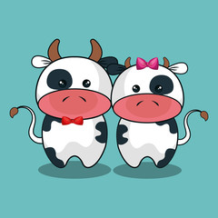 Fototapeta premium cute cow stuffed icon vector illustration design