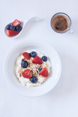 muesli and espresso coffee