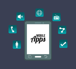 Mobile app technology icon vector illustration graphic design