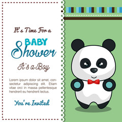 baby shower invitation with stuffed animal vector illustration design