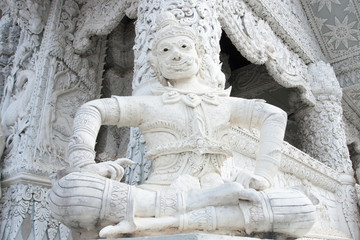 White demon at Ming Mueang temple, Nan province, Thailand