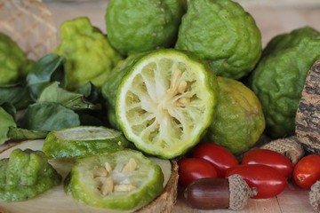 Fresh kaffir and sliced ,aromatic and medicinal.