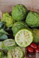 Fresh kaffir and sliced ,aromatic and medicinal.