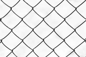 background of iron chain net fence in black and white