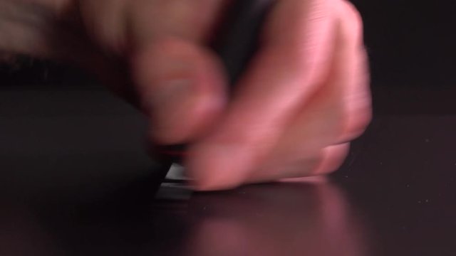 Designer working with modern drawing tablet for PC. 4K close up video