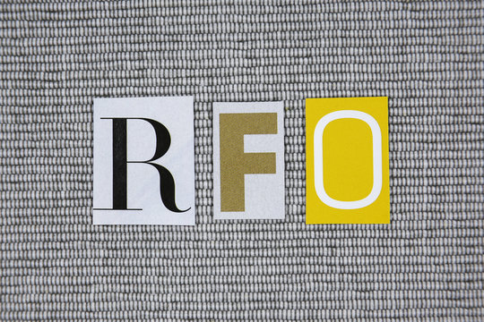 RFO (Request For Offer) acronym on grey background