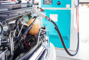 The car was filled with gas