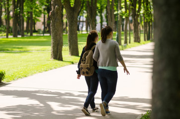 People walking in the park 