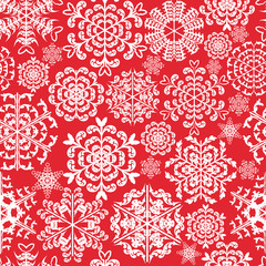 seamless pattern with decorative snowflakes