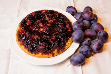 Homemade plum cake