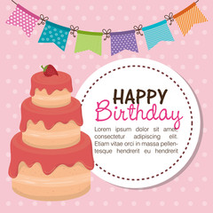 happy birthday celebration card vector illustration design