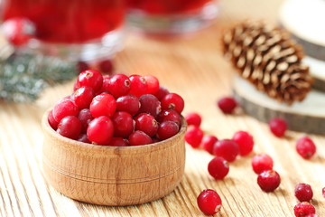 Fresh cranberry in a bowl