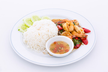 Stir Fried Shimp with Rice