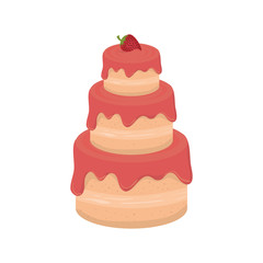 delicious sweet cake birthday vector illustration design