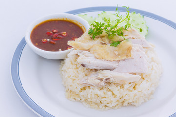 Rice steamed with chicken