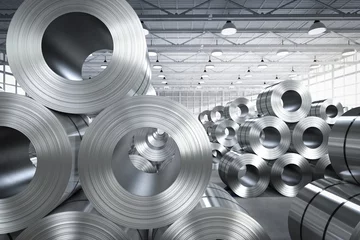 Deurstickers roll of steel sheet in factory © phonlamaiphoto