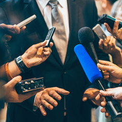 Media interview. Media interview with business person
