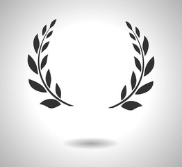 Laurel wreaths vector icon. Sign of glory isolated on white. EPS 10 
