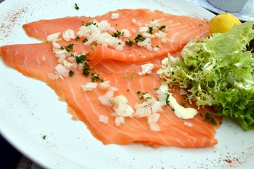 Slice of smoked salmon