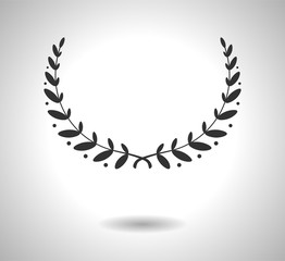 Laurel wreaths vector icon. Sign of glory isolated on white. EPS 10 