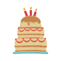 delicious sweet cake birthday vector illustration design
