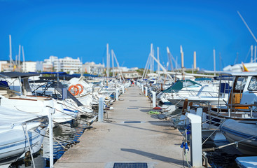 Many yachts and boats in the harbor.