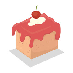 delicious sweet cake birthday vector illustration design