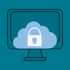 Cloud computing technology icon vector illustration graphic design