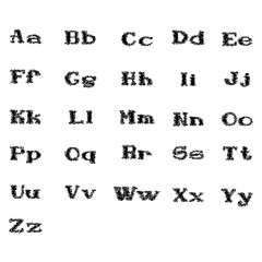 Alphabet, Cut font. Vector illustration.
