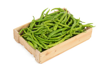 Green bell peppers isolated on white 