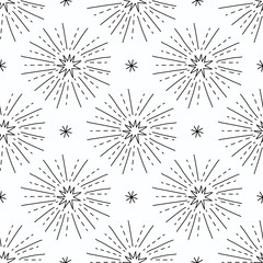 Seamless pattern doodle fireworks.