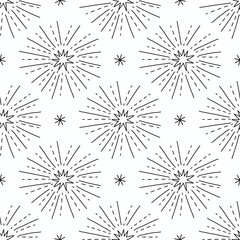 Obraz premium Seamless pattern doodle fireworks.