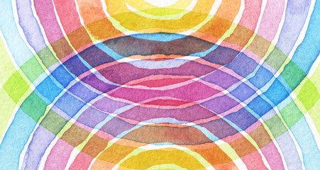 Abstract rainbow acrylic and watercolor circle painted backgroun