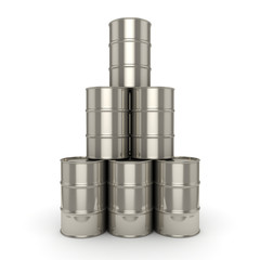 3D rendering Set chrome barrels