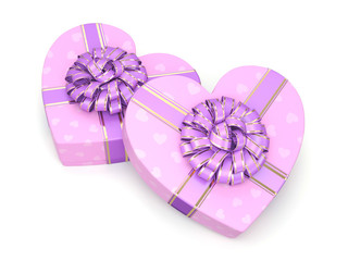 3D rendering Pink boxes heart