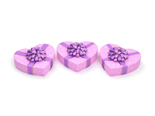 3D rendering Pink boxes heart