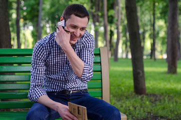 Young man using his phone