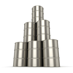 3D rendering Set chrome barrels