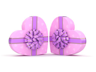 3D rendering Pink boxes heart