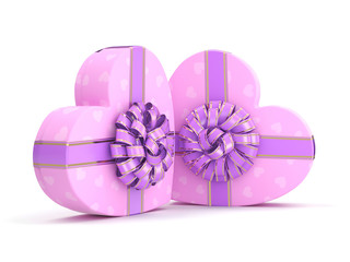 3D rendering Pink boxes heart