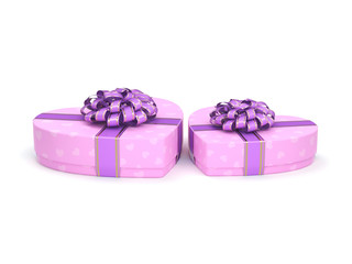 3D rendering Pink boxes heart