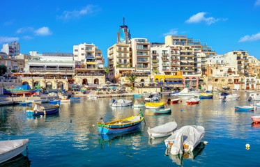 St. Julians bay. Malta - obrazy, fototapety, plakaty