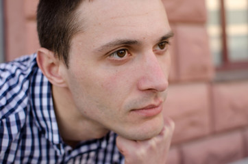 Young man resting and walking
