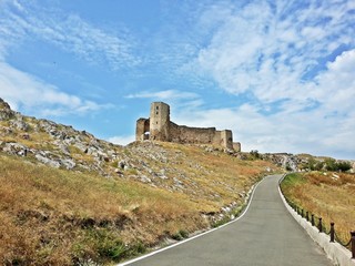 Historical ruins of a castle in a sunny day