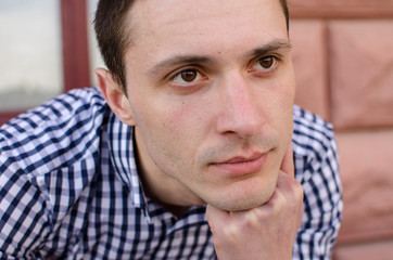 Young man resting and walking