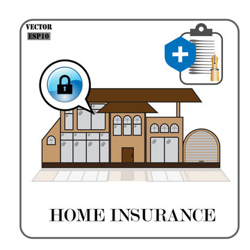 Home insurance. Vector insurance icons.