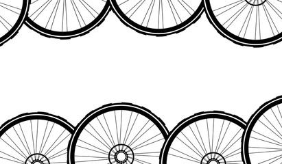 Obraz premium road and mountain bike wheels and tires pattern